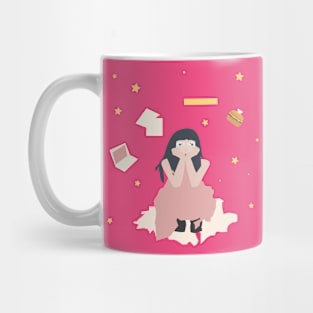 pensive beautiful girl Mug